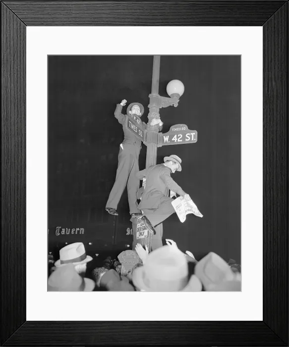 Framed Print : Revelers on Pole Prior to Election Framed Print : Revelers on Pole Prior to Election