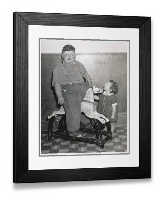Framed Print : Overweight Boy Playing Framed Print : Overweight Boy Playing