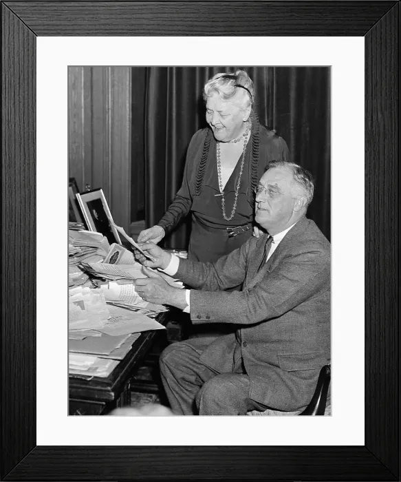Framed Print : Roosevelt Reading Congratulations Framed Print : Roosevelt Reading Congratulations