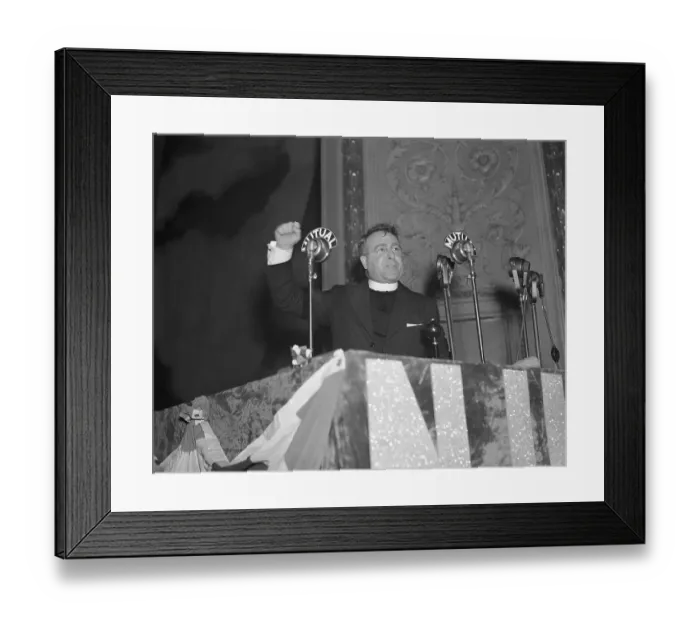 Framed Print : Charles Coughlin Speaking at Podium