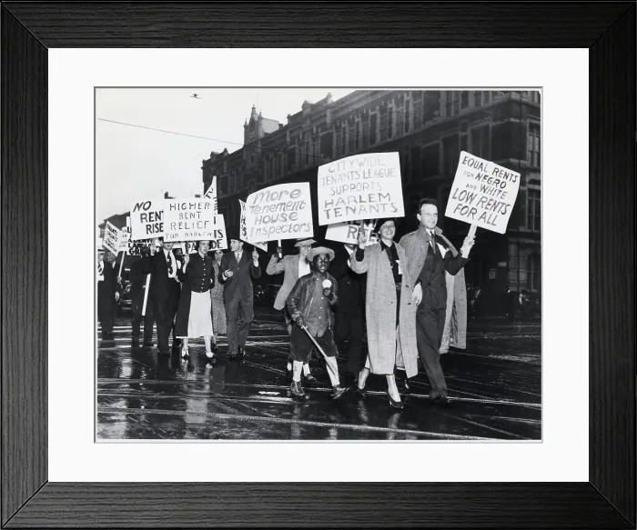 Framed Print : Parade of Rent Protesters