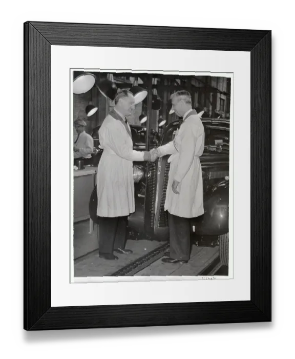 Framed Print : Alfred Sloan Shaking Hands with Buick Pres Framed Print : Alfred Sloan Shaking Hands with Buick Pres