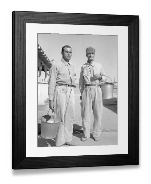 Framed Print : I.C. Spencer and Price Johnson Holding Buckets Framed Print : I.C. Spencer and Price Johnson Holding Buckets