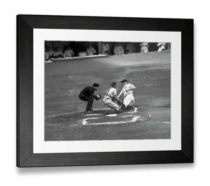 Framed Print : Lou Gehrig Sliding Into Homeplate Framed Print : Lou Gehrig Sliding Into Homeplate