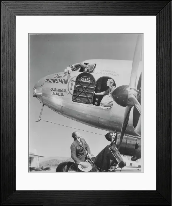 Framed Print : Cecil B. DeMille Dedicates Airplane to The Plainsman