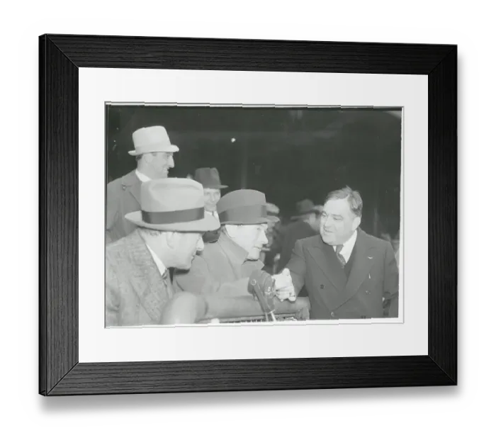 Framed Print : Fiorello LaGuardia and James Walker Shaking Hands
