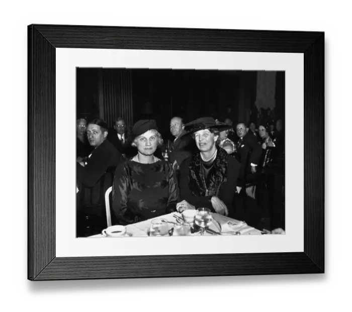 Framed Print : Eleanor Roosevelt and Mrs. Herbert Lehman Posing at Table Framed Print : Eleanor Roosevelt and Mrs. Herbert Lehman Posing at Table