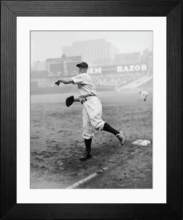 Framed Print : Lou Gehrig Playing First Base Framed Print : Lou Gehrig Playing First Base