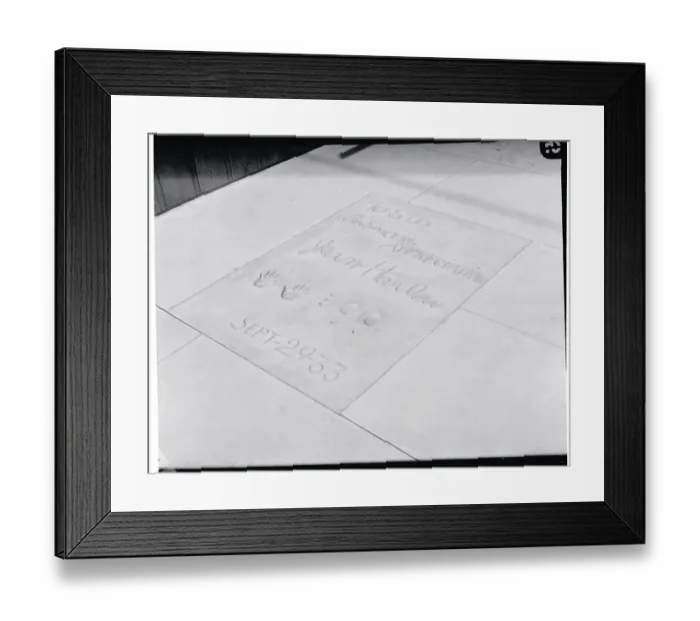 Framed Print : Foot and Handprints of Jean Harlow