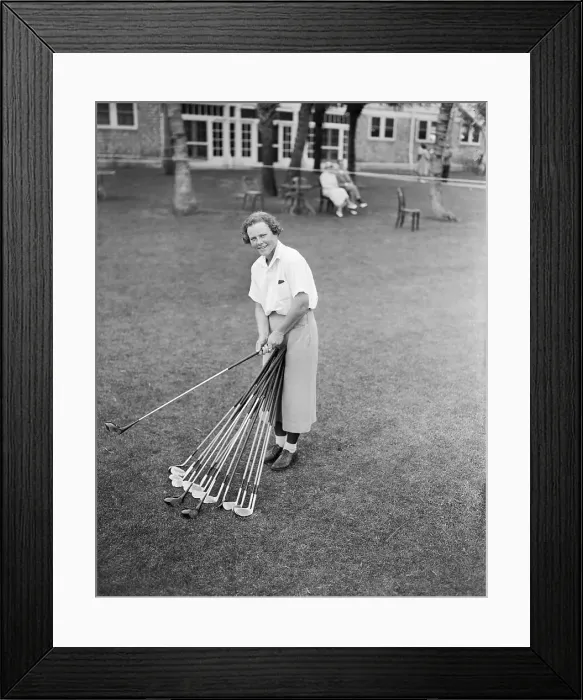 Framed Print : Patty Berg Showing Her Collection of Clubs Framed Print : Patty Berg Showing Her Collection of Clubs