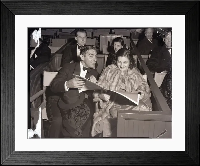 Framed Print : Eddie Cantor and Daughter Attending Premiere Framed Print : Eddie Cantor and Daughter Attending Premiere