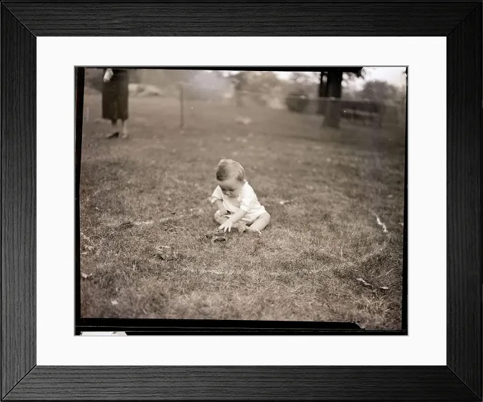 Framed Print : Baby David Conn Petting His Frog Framed Print : Baby David Conn Petting His Frog