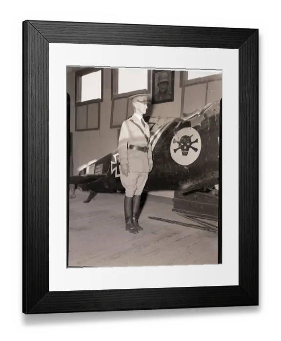 Framed Print : Major General Frank Parker Inspects Plane Framed Print : Major General Frank Parker Inspects Plane