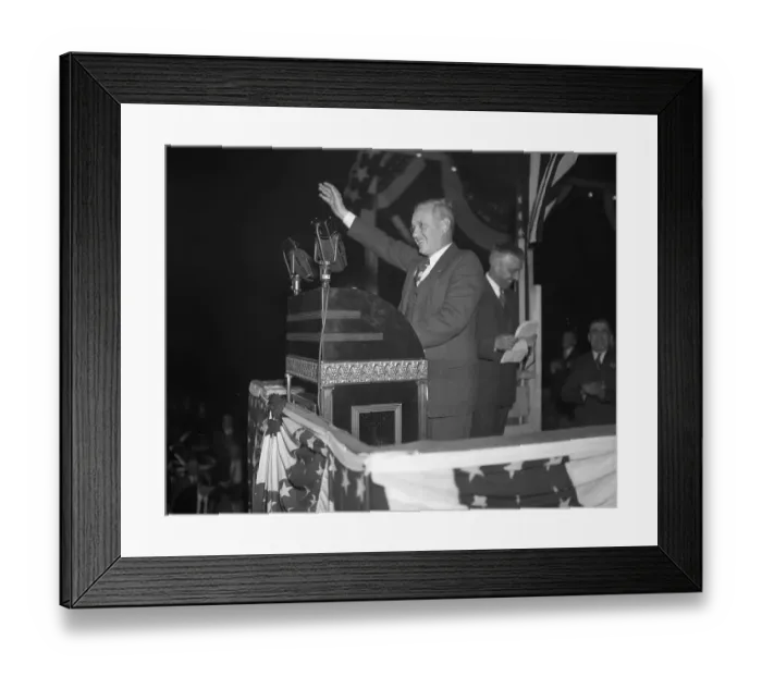 Framed Print : Governor Alf Landon Delivering Speech Framed Print : Governor Alf Landon Delivering Speech