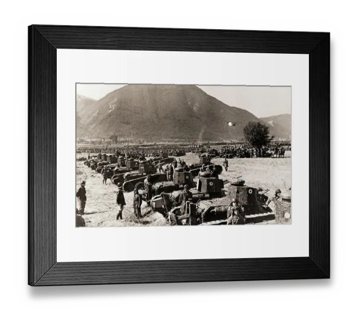 Framed Print : Mussolini's Massed Armor On Manoeuvres 1936 Framed Print : Mussolini's Massed Armor On Manoeuvres 1936