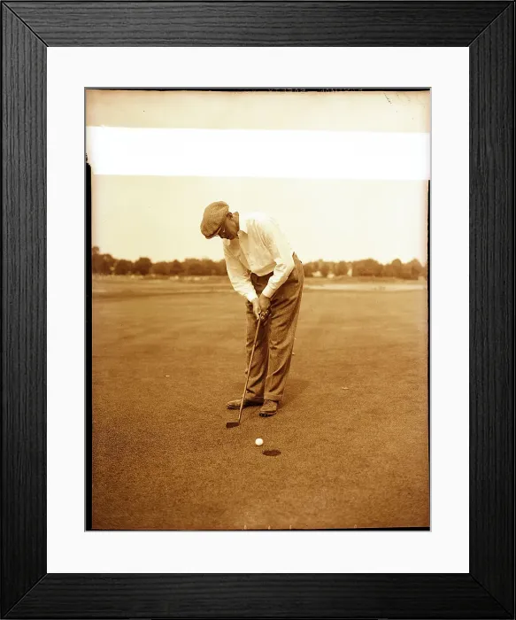 Framed Print : Francis Ouimat Practicing for Golf Tour Framed Print : Francis Ouimat Practicing for Golf Tour