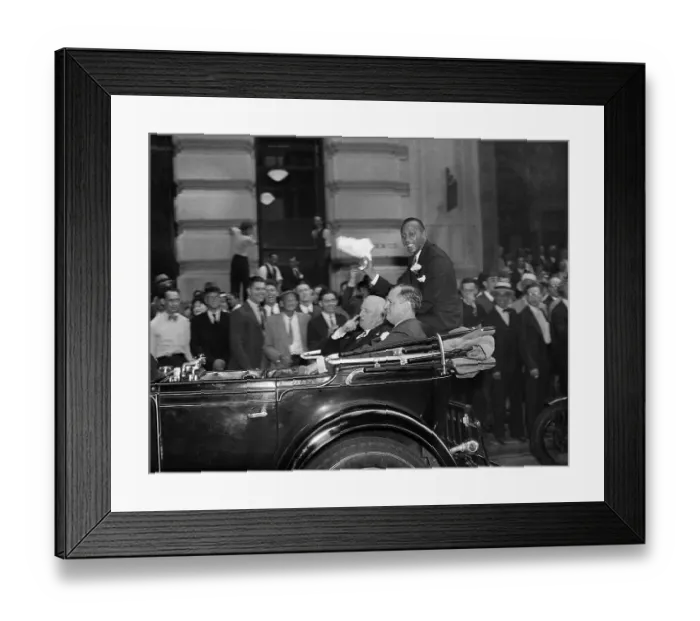 Framed Print : Jessie Owens Waves from Car in Parade Framed Print : Jessie Owens Waves from Car in Parade