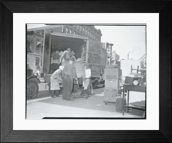 Framed Print : Movers Moving Furniture Framed Print : Movers Moving Furniture