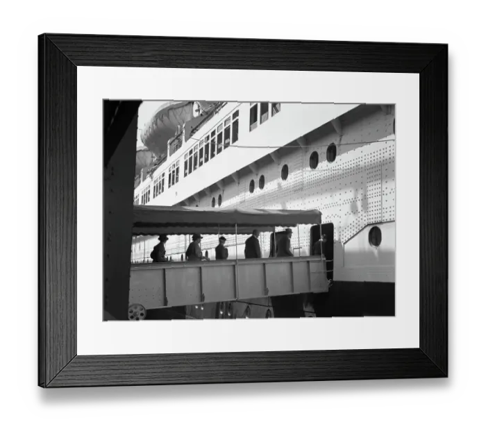 Framed Print : Passengers Boarding the Queen Mary Framed Print : Passengers Boarding the Queen Mary