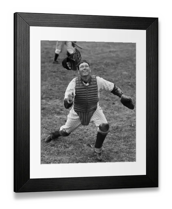 Framed Print : Catcher Bill Dickey Fielding Foul Framed Print : Catcher Bill Dickey Fielding Foul