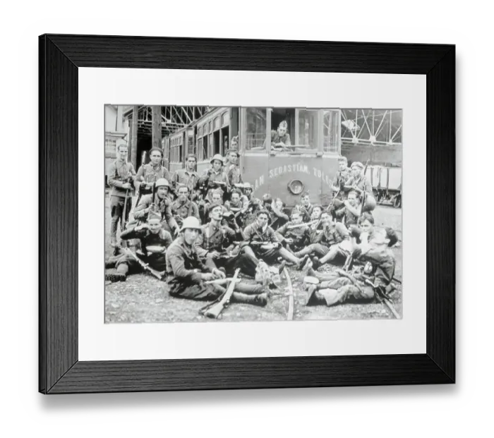 Framed Print : Spanish Rebels Resting for Meal Outdoors Framed Print : Spanish Rebels Resting for Meal Outdoors