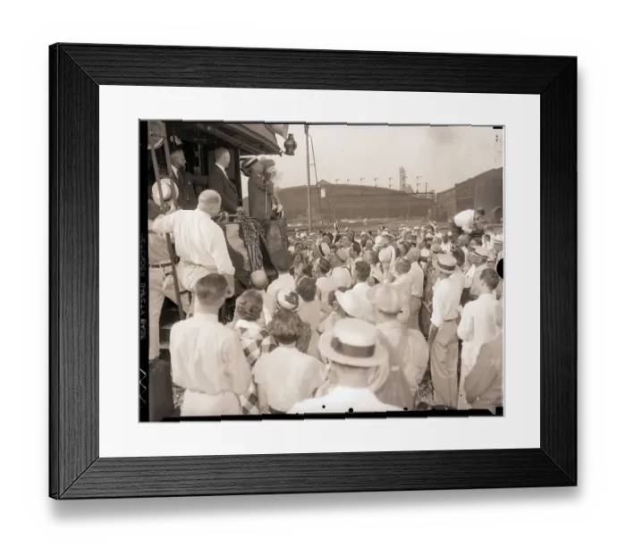 Framed Print : Alfred M. Landon Kissing Baby at Rally