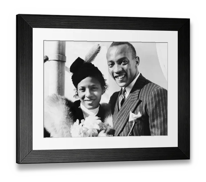 Framed Print : Jesse Owens and His Wife Framed Print : Jesse Owens and His Wife