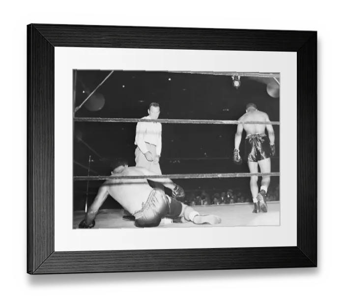 Framed Print : Joe Louis Goes To Corner, Sharkey Ko'D Framed Print : Joe Louis Goes To Corner, Sharkey Ko'D