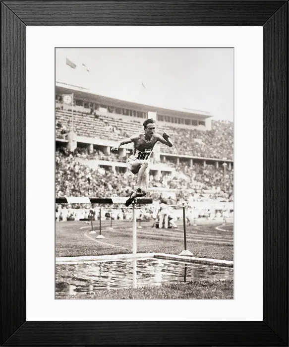 Framed Print : Volmari Iso-Hollo Hurdling in the 3000-Meter Steeplechase Framed Print : Volmari Iso-Hollo Hurdling in the 3000-Meter Steeplechase