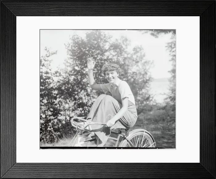 Framed Print : Rose Hobart Riding Bicycle Framed Print : Rose Hobart Riding Bicycle