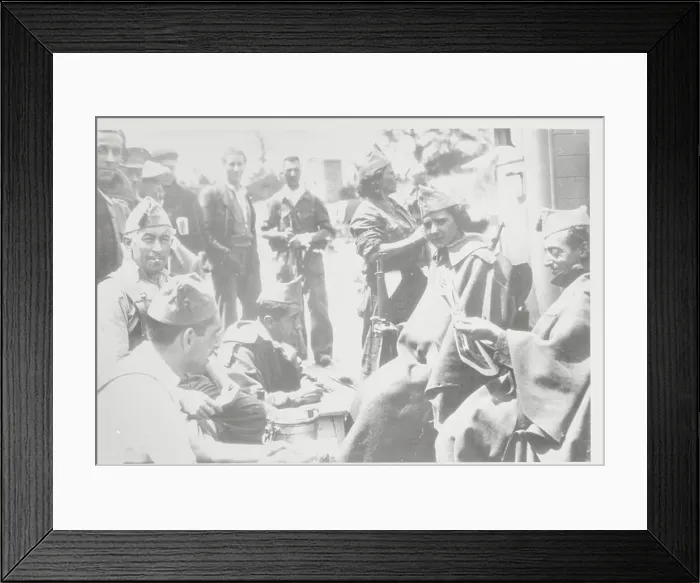 Framed Print : Soldiers During Break in Fighting Framed Print : Soldiers During Break in Fighting