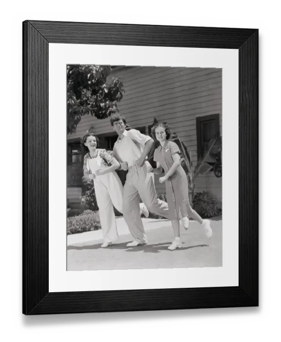 Framed Print : Buddy Ebsen Teaching Dance Steps to Judy Garland and Deanna Durbin Framed Print : Buddy Ebsen Teaching Dance Steps to Judy Garland and Deanna Durbin
