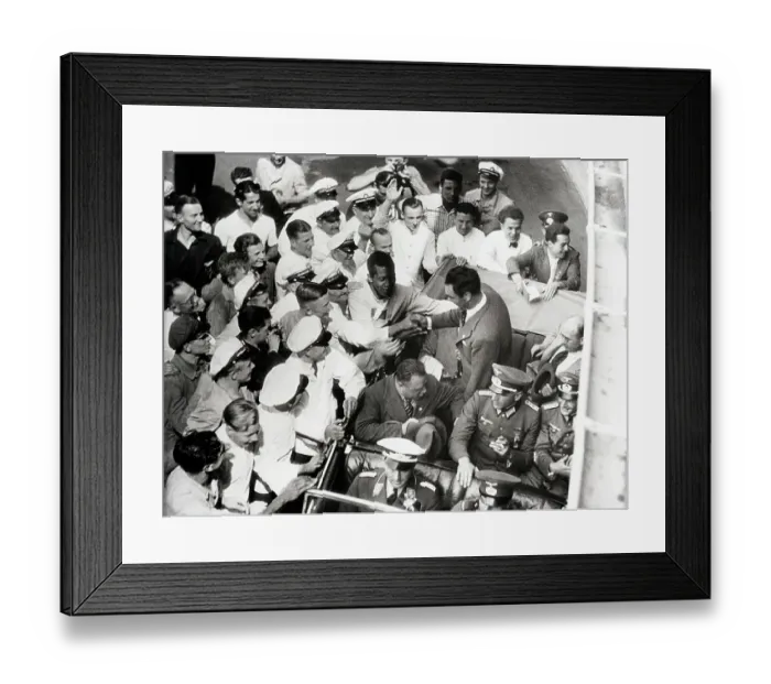Framed Print : Olympic Athletes Meeting Boxer Max Schmeling Framed Print : Olympic Athletes Meeting Boxer Max Schmeling