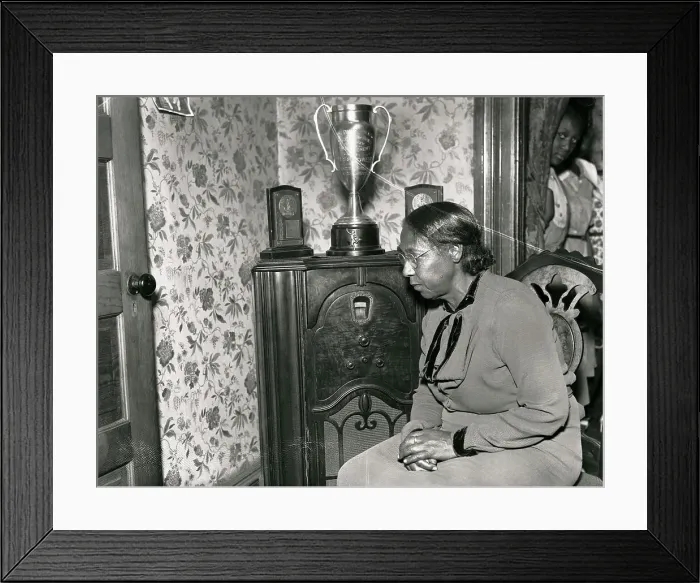 Framed Print : Mother of Jesse Owens Listening to Radio