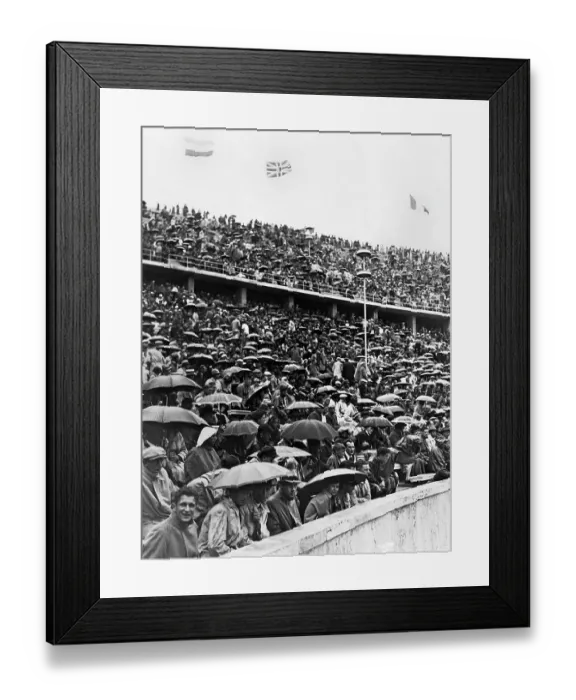 Framed Print : Rains Fails to Dampen Spirits of Spectators Framed Print : Rains Fails to Dampen Spirits of Spectators