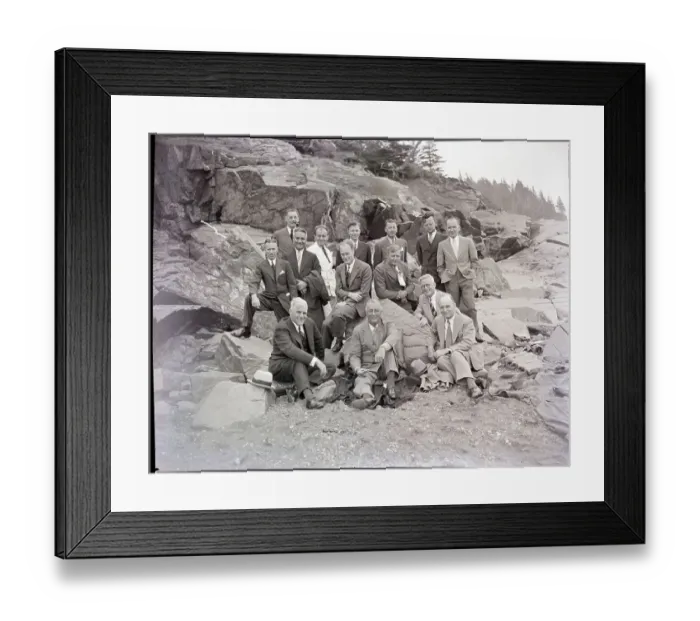 Framed Print : Franklin D. Roosevelt with Reporters on Beach Framed Print : Franklin D. Roosevelt with Reporters on Beach