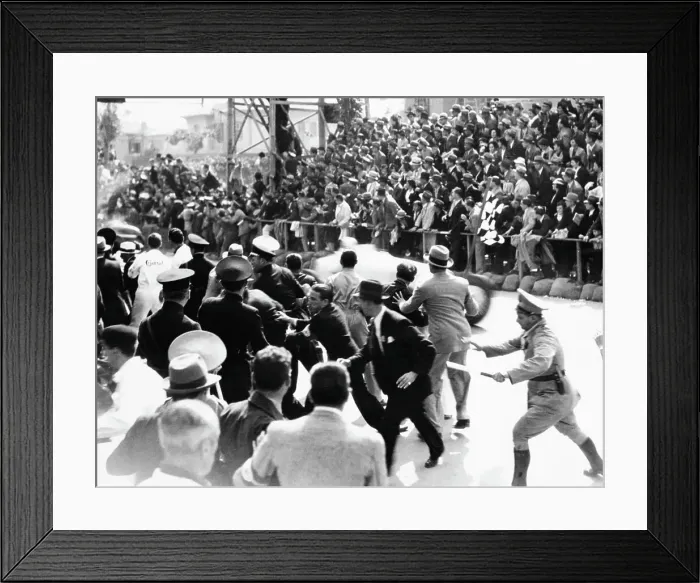 Framed Print : Race Car Whizzing Past Crazed Spectators Framed Print : Race Car Whizzing Past Crazed Spectators