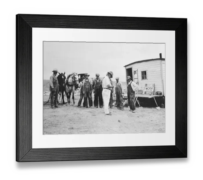 Framed Print : Farmers Meeting for WPA Drought Project