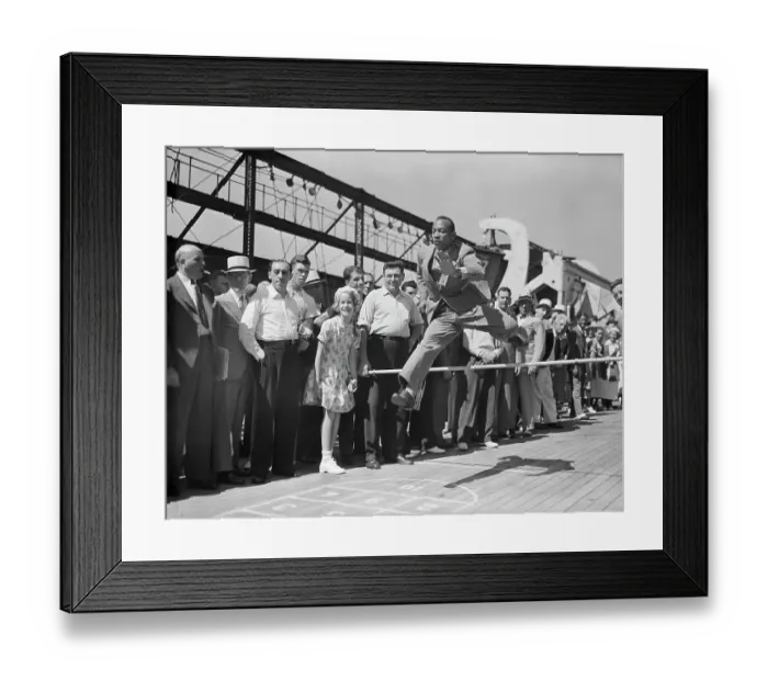 Framed Print : Jesse Owens Jumping Pole On Ship Framed Print : Jesse Owens Jumping Pole On Ship