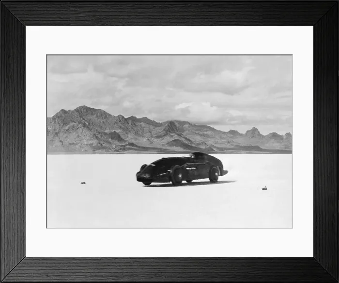 Framed Print : G.E.T. Eyston Breaking Speed Record in Automobile Framed Print : G.E.T. Eyston Breaking Speed Record in Automobile