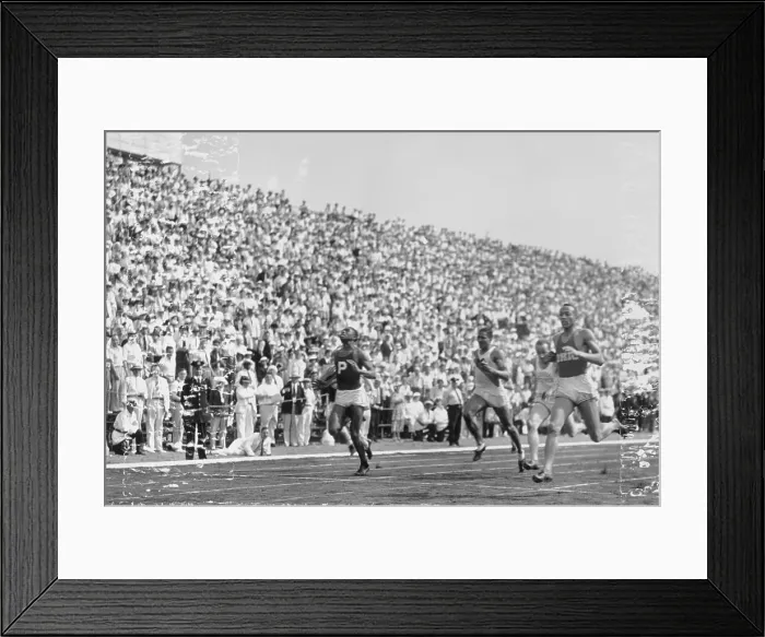 Framed Print : Jesse Owens Crossing Finish Line Framed Print : Jesse Owens Crossing Finish Line