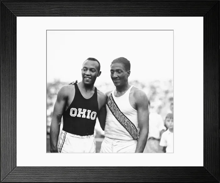 Framed Print : Portrait of Jesse Owens and Ralph Metcalfe Framed Print : Portrait of Jesse Owens and Ralph Metcalfe