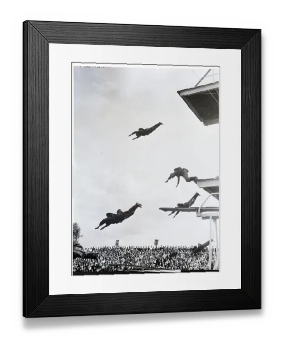 Framed Print : German Soldiers Dive in Full Field Gear