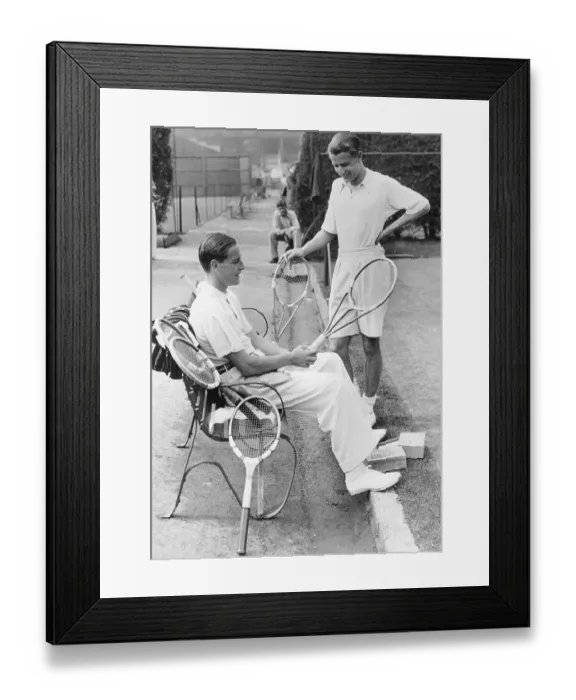 Framed Print : Tennis Stars Von Cramm (Seated) and H.W. Austin Framed Print : Tennis Stars Von Cramm (Seated) and H.W. Austin