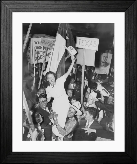 Framed Print : Texas Delegates at Democratic National Convention Framed Print : Texas Delegates at Democratic National Convention
