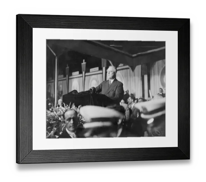 Framed Print : President Roosevelt Delivering a Speech Framed Print : President Roosevelt Delivering a Speech
