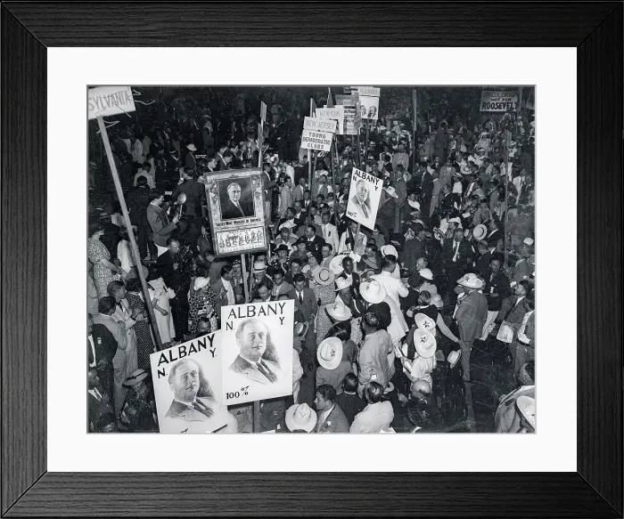 Framed Print : Cheering Roosevelt Supporters at Democratic Convention Framed Print : Cheering Roosevelt Supporters at Democratic Convention