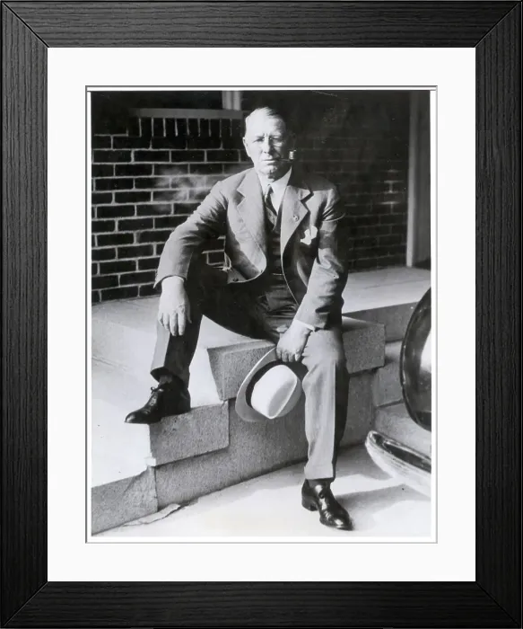 Framed Print : Frank Knox Seated on Steps Smoking Pipe Framed Print : Frank Knox Seated on Steps Smoking Pipe