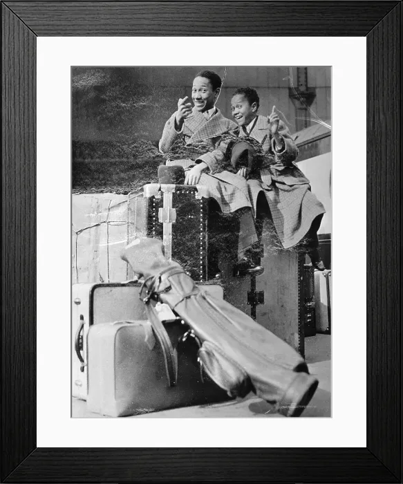 Framed Print : Nicholas Brothers Sitting on Luggage Framed Print : Nicholas Brothers Sitting on Luggage