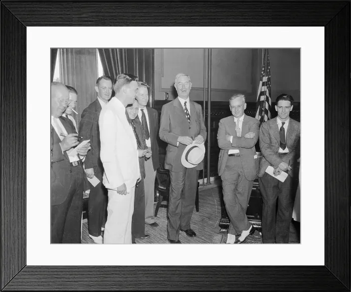 Framed Print : Alf Landon Standing with Others Framed Print : Alf Landon Standing with Others